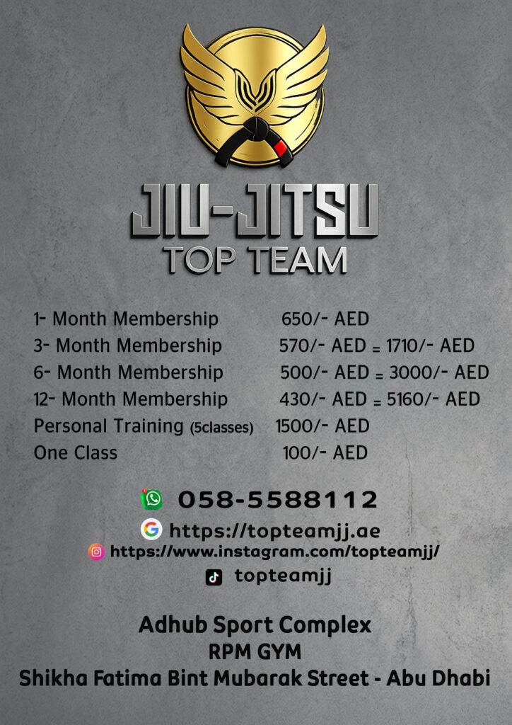 Price List of Top Team Jiu-Jitsu Academy - Abu Dhabi